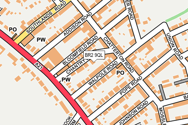 BR2 9QL map - OS OpenMap – Local (Ordnance Survey)
