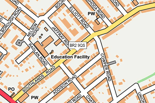 BR2 9QS map - OS OpenMap – Local (Ordnance Survey)