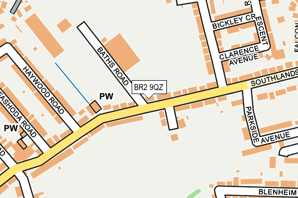 BR2 9QZ map - OS OpenMap – Local (Ordnance Survey)