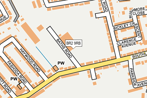 BR2 9RB map - OS OpenMap – Local (Ordnance Survey)