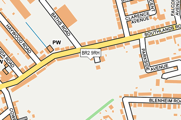 BR2 9RH map - OS OpenMap – Local (Ordnance Survey)