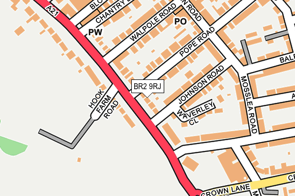 BR2 9RJ map - OS OpenMap – Local (Ordnance Survey)