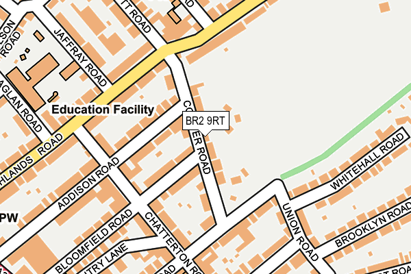BR2 9RT map - OS OpenMap – Local (Ordnance Survey)