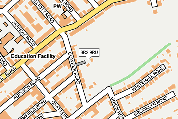 BR2 9RU map - OS OpenMap – Local (Ordnance Survey)