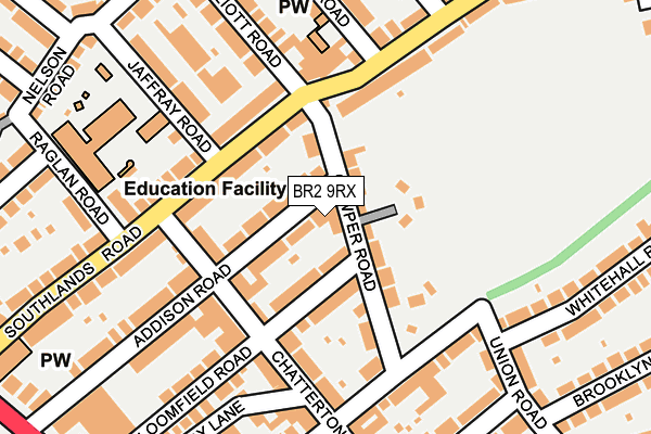 BR2 9RX map - OS OpenMap – Local (Ordnance Survey)