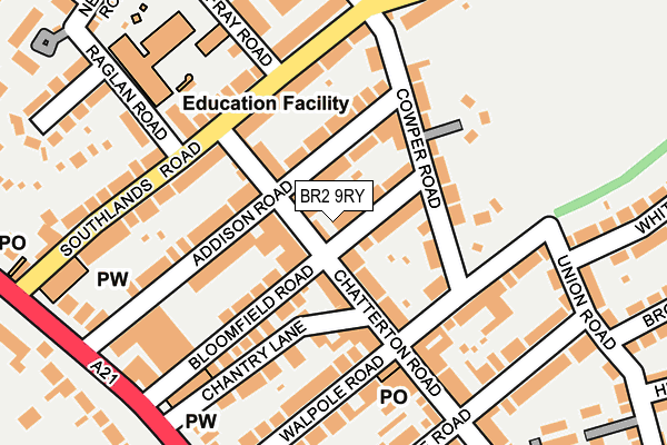 BR2 9RY map - OS OpenMap – Local (Ordnance Survey)