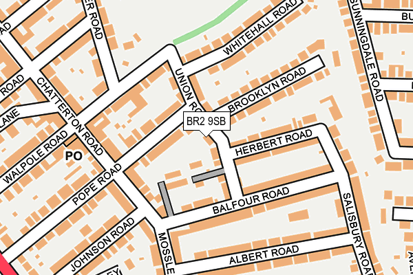 BR2 9SB map - OS OpenMap – Local (Ordnance Survey)