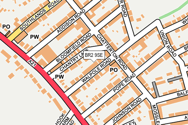 BR2 9SE map - OS OpenMap – Local (Ordnance Survey)