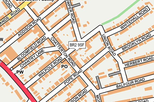 BR2 9SF map - OS OpenMap – Local (Ordnance Survey)