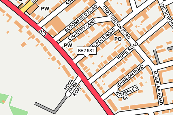 BR2 9ST map - OS OpenMap – Local (Ordnance Survey)