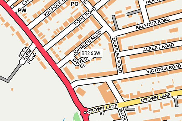 BR2 9SW map - OS OpenMap – Local (Ordnance Survey)