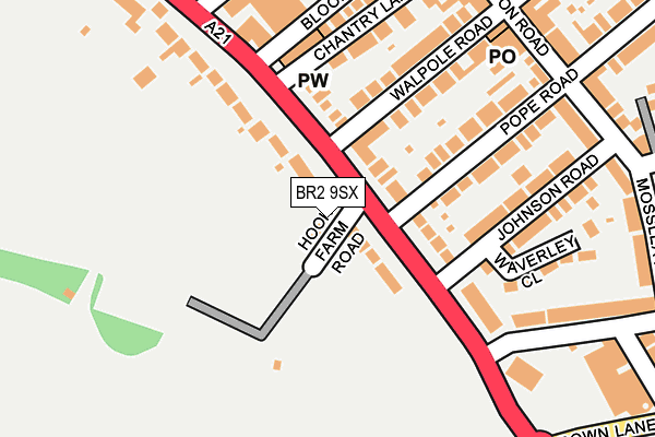 BR2 9SX map - OS OpenMap – Local (Ordnance Survey)