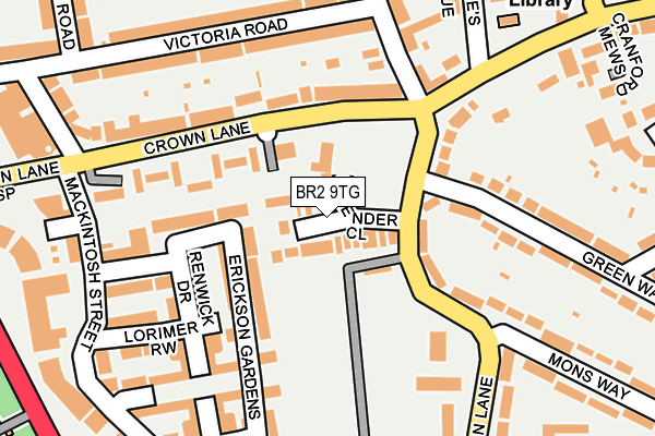 BR2 9TG map - OS OpenMap – Local (Ordnance Survey)