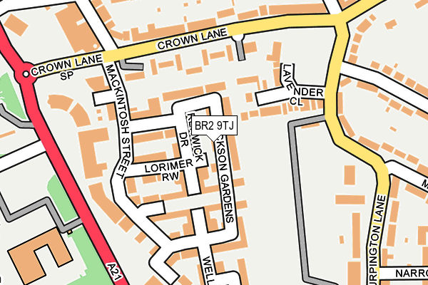 BR2 9TJ map - OS OpenMap – Local (Ordnance Survey)