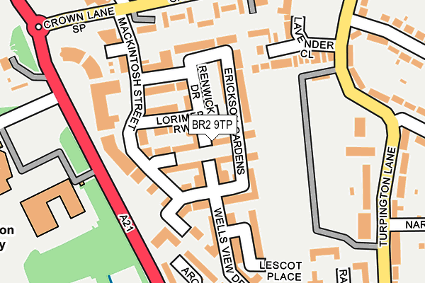 BR2 9TP map - OS OpenMap – Local (Ordnance Survey)
