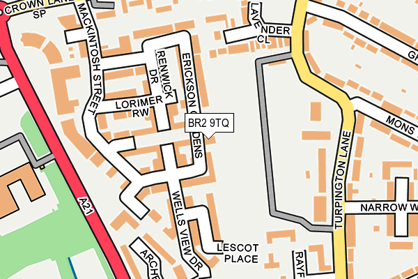BR2 9TQ map - OS OpenMap – Local (Ordnance Survey)