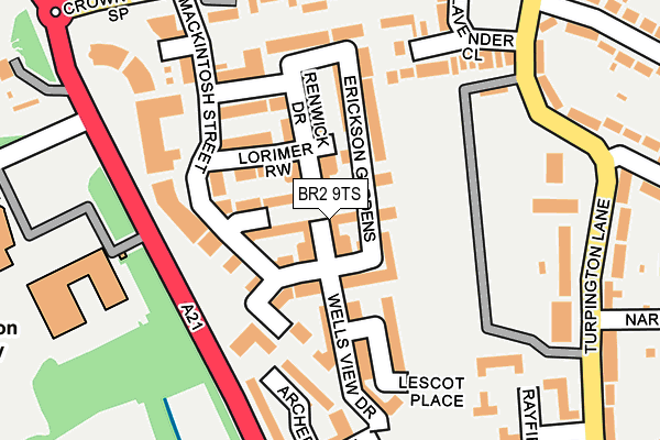 BR2 9TS map - OS OpenMap – Local (Ordnance Survey)
