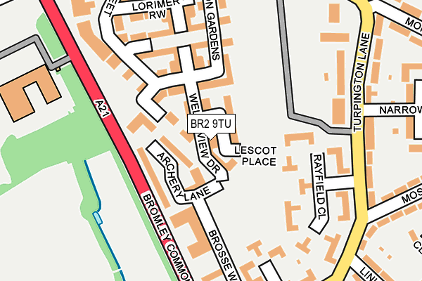 BR2 9TU map - OS OpenMap – Local (Ordnance Survey)