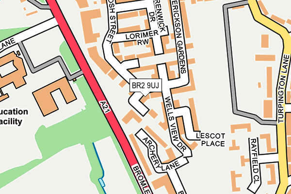 BR2 9UJ map - OS OpenMap – Local (Ordnance Survey)