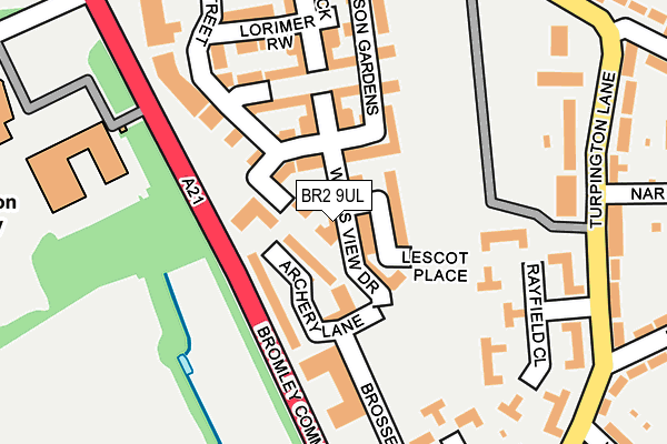 BR2 9UL map - OS OpenMap – Local (Ordnance Survey)