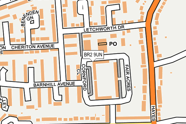 BR2 9UN map - OS OpenMap – Local (Ordnance Survey)