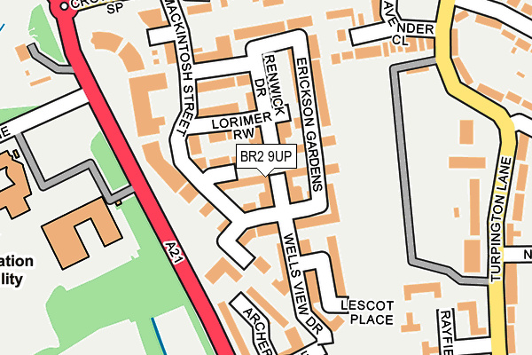 BR2 9UP map - OS OpenMap – Local (Ordnance Survey)
