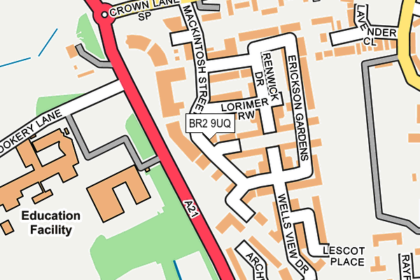 BR2 9UQ map - OS OpenMap – Local (Ordnance Survey)
