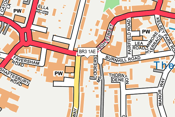 BR3 1AE map - OS OpenMap – Local (Ordnance Survey)