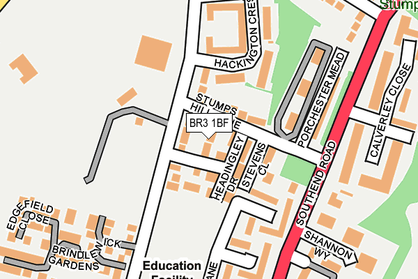 BR3 1BF map - OS OpenMap – Local (Ordnance Survey)