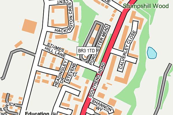 BR3 1TD map - OS OpenMap – Local (Ordnance Survey)