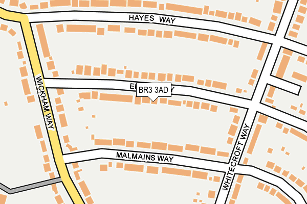 BR3 3AD map - OS OpenMap – Local (Ordnance Survey)