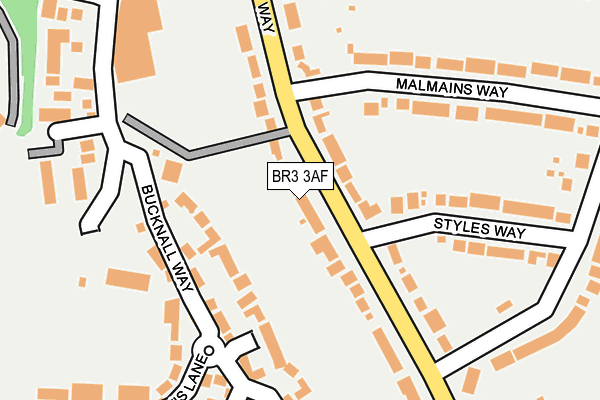 BR3 3AF map - OS OpenMap – Local (Ordnance Survey)