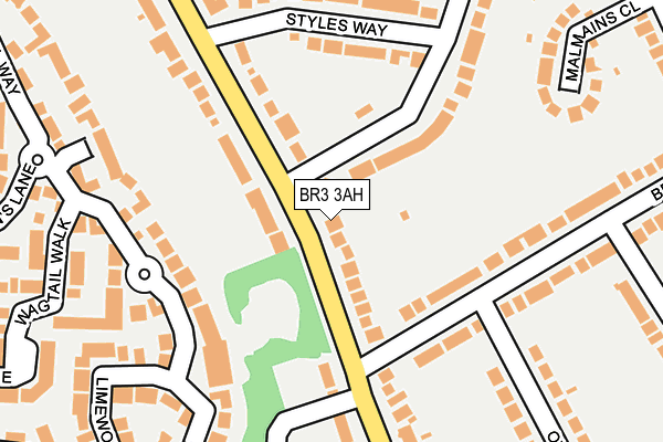 BR3 3AH map - OS OpenMap – Local (Ordnance Survey)