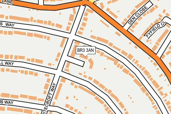 BR3 3AN map - OS OpenMap – Local (Ordnance Survey)