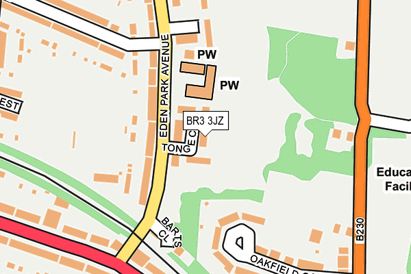 BR3 3JZ map - OS OpenMap – Local (Ordnance Survey)