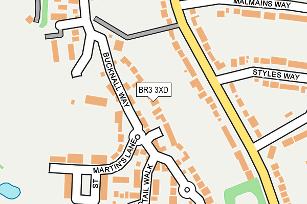 BR3 3XD map - OS OpenMap – Local (Ordnance Survey)