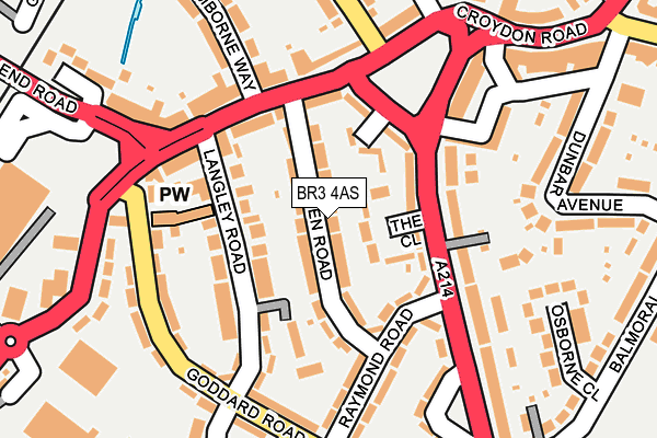 BR3 4AS map - OS OpenMap – Local (Ordnance Survey)