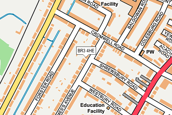 BR3 4HE map - OS OpenMap – Local (Ordnance Survey)