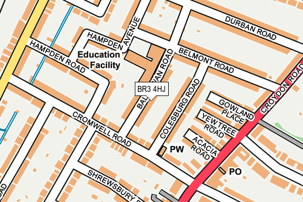BR3 4HJ map - OS OpenMap – Local (Ordnance Survey)