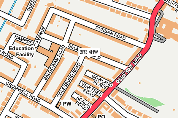 BR3 4HW map - OS OpenMap – Local (Ordnance Survey)