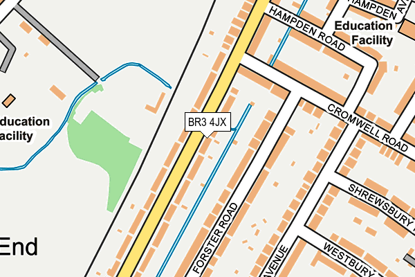 BR3 4JX map - OS OpenMap – Local (Ordnance Survey)