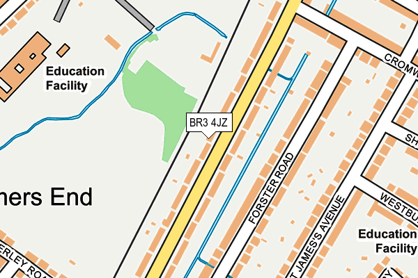 BR3 4JZ map - OS OpenMap – Local (Ordnance Survey)