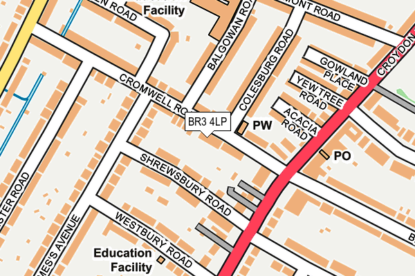 BR3 4LP map - OS OpenMap – Local (Ordnance Survey)