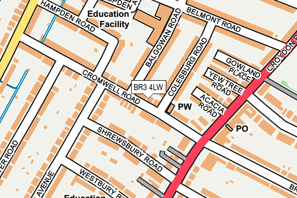 BR3 4LW map - OS OpenMap – Local (Ordnance Survey)