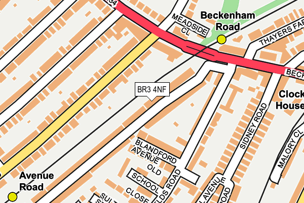 BR3 4NF map - OS OpenMap – Local (Ordnance Survey)