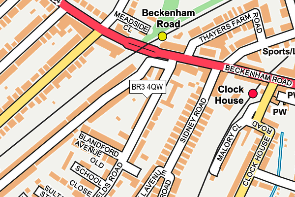 BR3 4QW map - OS OpenMap – Local (Ordnance Survey)