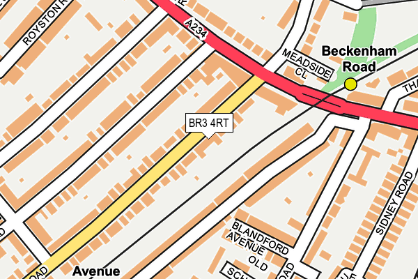 BR3 4RT map - OS OpenMap – Local (Ordnance Survey)