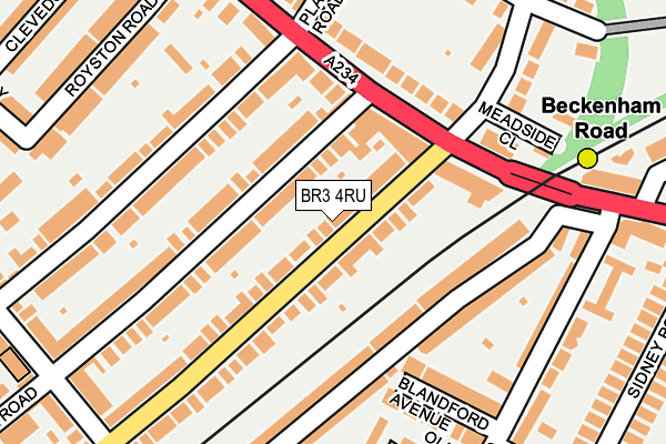 BR3 4RU map - OS OpenMap – Local (Ordnance Survey)