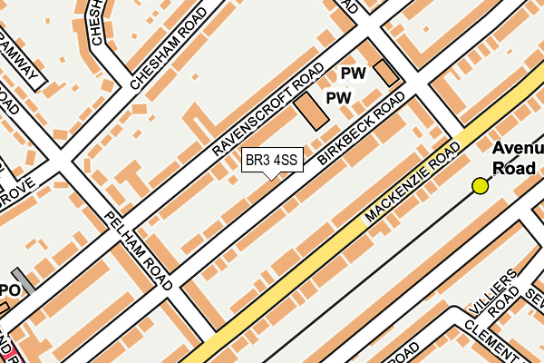 BR3 4SS map - OS OpenMap – Local (Ordnance Survey)
