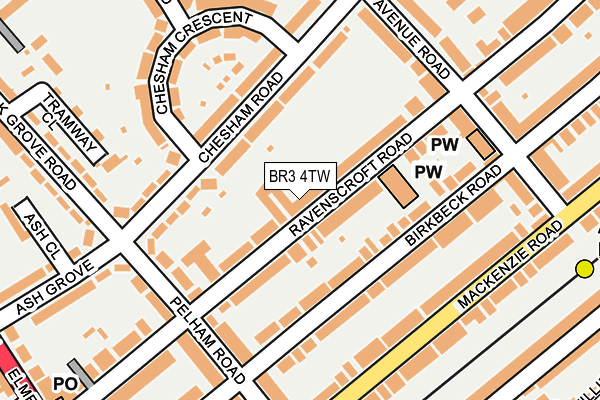 BR3 4TW map - OS OpenMap – Local (Ordnance Survey)
